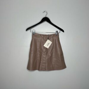 Chic Brown Leather Mini Skirt